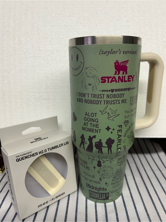 Stanley Other - Stanley Green Taylor Swifts VersionTravel Tumbler with Cream Handle